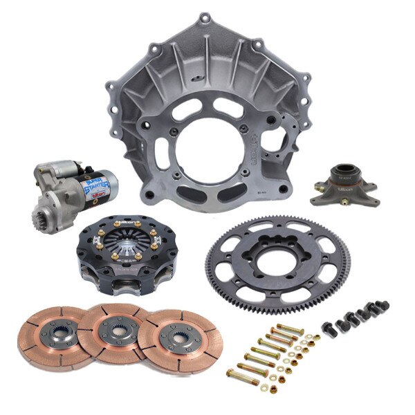 Tilton bellhousing kit 102 tooth 5.5in 3 disc metallic clutch 1-5/32 x 26 spline aluminum Chevy 2 piece seal /