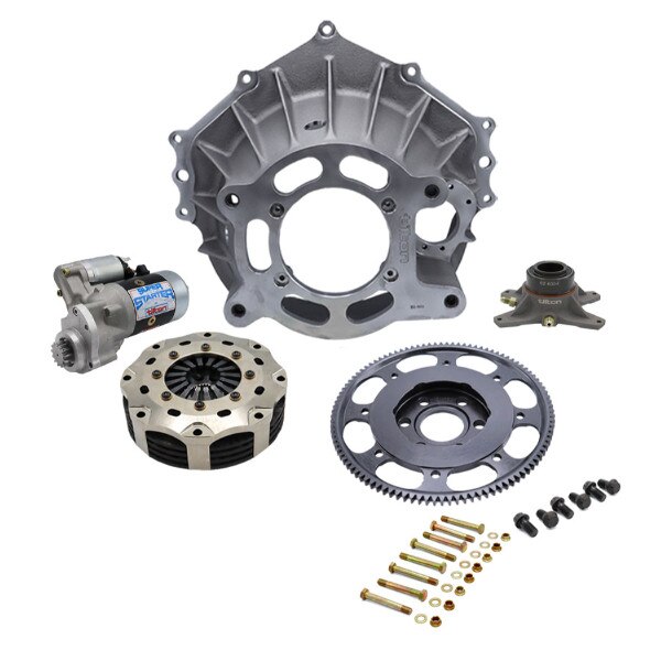 Tilton bellhousing kit 102 tooth 5.5in 3 disc carbon clutch 1-5/32 x 26 spline aluminum Chevy 2 piece seal /