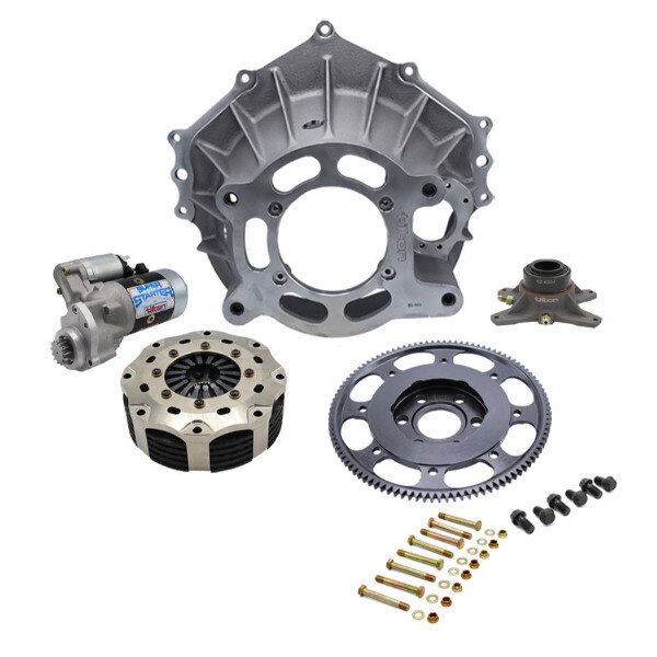 Tilton bellhousing kit 102 tooth 5.5in 4 disc carbon clutch 1-5/32 x 26 spline aluminum Chevy 2 piece seal /