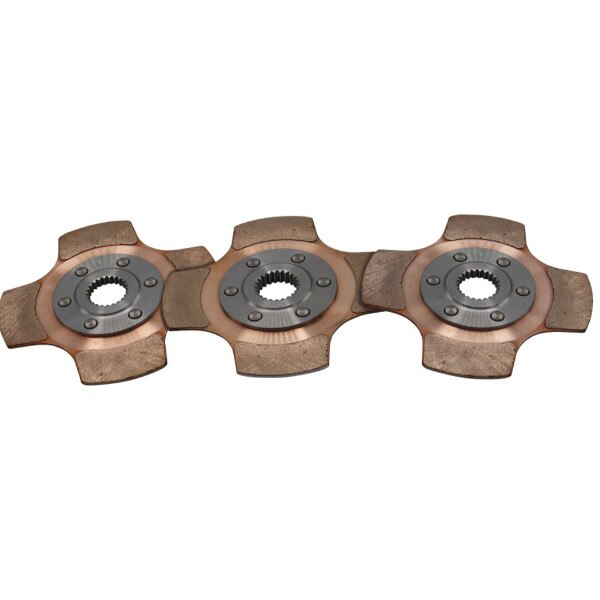 Tilton clutch disc pack paddle 3 plate 5.5in metallic 24mm x 23 spline 6 rivet stacked hub /
