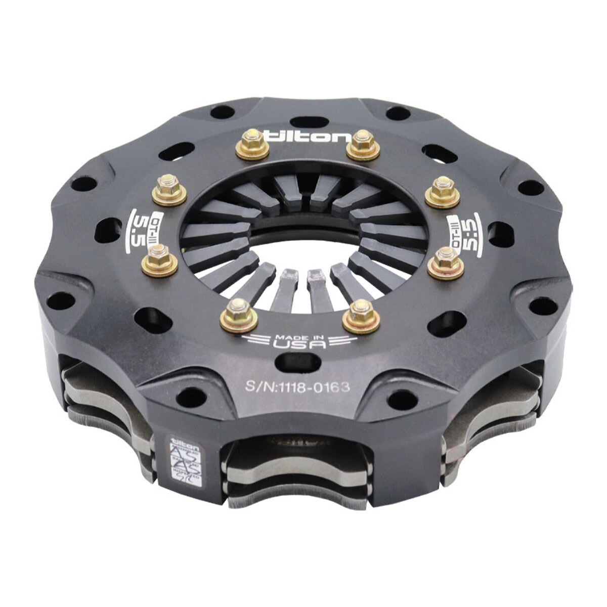 Tilton OT-III metallic racing clutch 5.5in 2-plate step flywheel high pressure plate ratio gray spring /