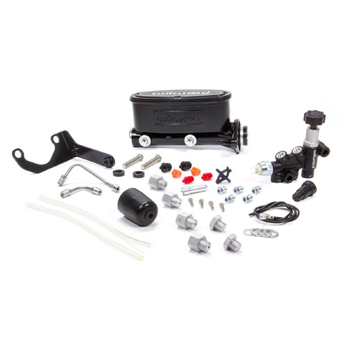 Wilwood Master Cylinder Kit, Tandem, Flange Mount, Aluminum, Black, 1.