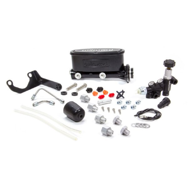 Wilwood Aluminum Tandem Master Cylinder Kit w/ Bracket and Proportioning Valve - 1-1/8