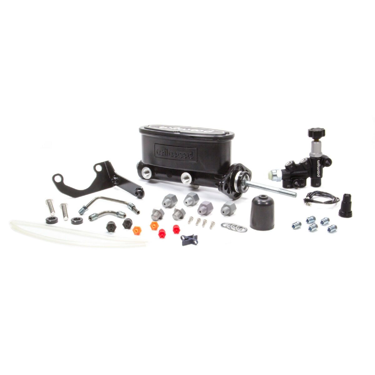 Wilwood Master Cylinder Kit, Tandem, Flange Mount, Aluminum, Black, 0.