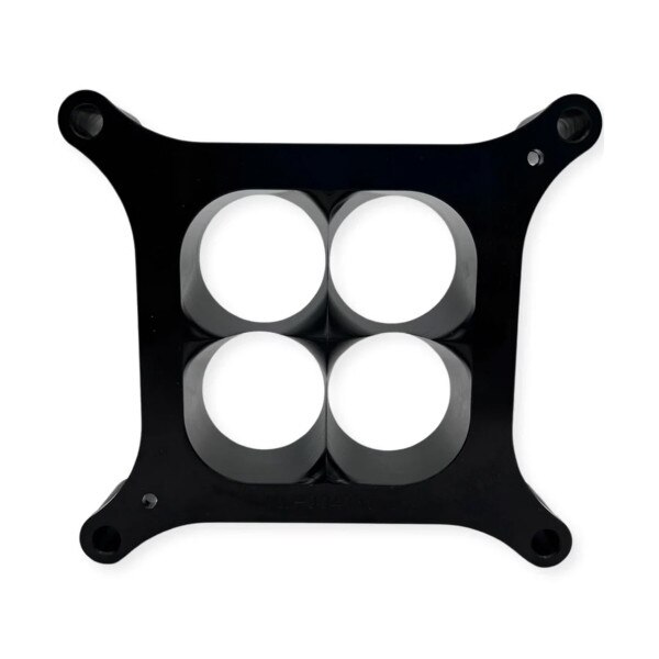 Wilson carb spacer 1.5in tapered 4-hole square bore lightweight aluminum black /