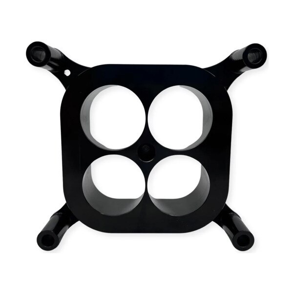 Wilson carb spacer 1.5in tapered 4-hole square bore lightweight aluminum black /