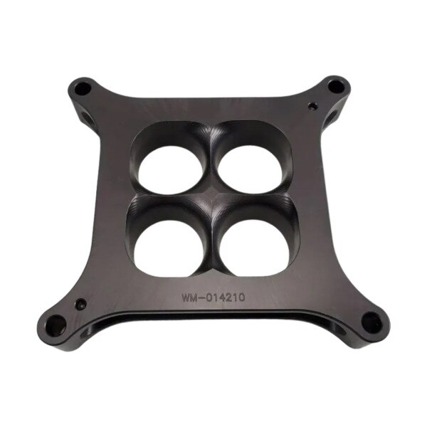 Wilson carb spacer 1in tapered 4-hole square bore 1.550in bore aluminum black /