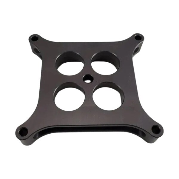 Wilson carb spacer 1in tapered 4-hole square bore 1.550in bore aluminum black /