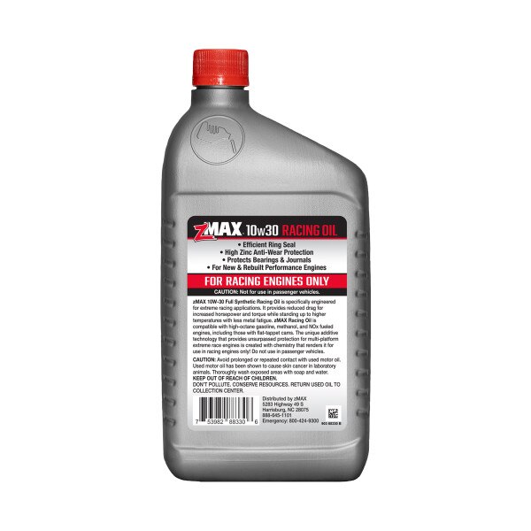 Winmax Engine Oil ZMAX Motor Oil, Racing Oil Series, Synthetic, 10W30, 1 Quart